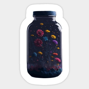 Cosmic ecosystem in a Mason Jar Sticker